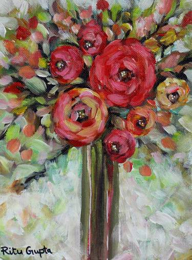 Original Impressionism Floral Paintings by Ritu Gupta