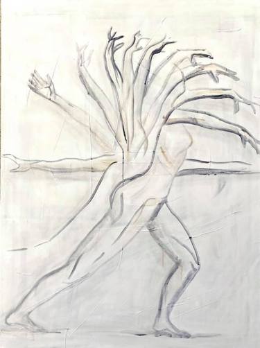 Original Abstract Expressionism Nude Painting by Sarah Chérif Gambin