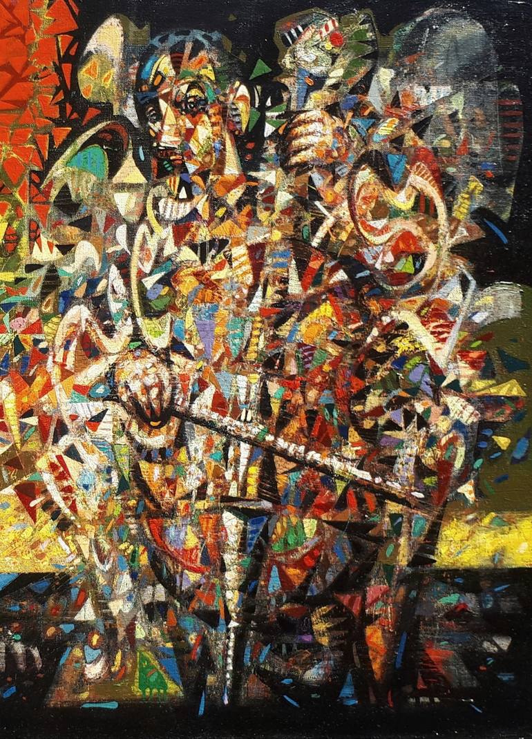 Original Abstract Expressionism Music Painting by Aram Sevoyan
