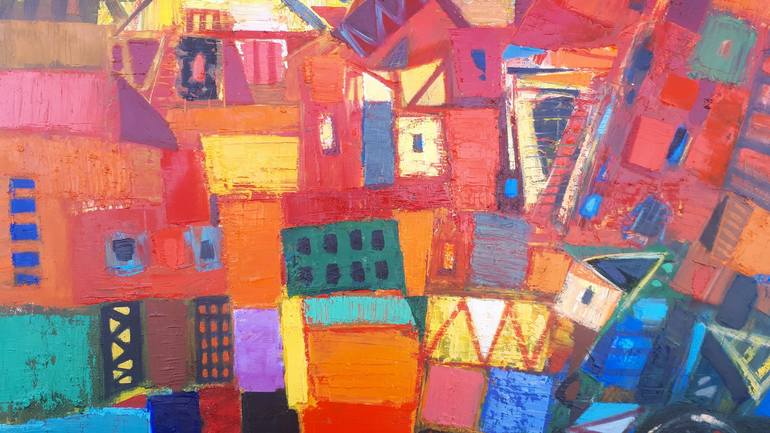 Original Cubism Landscape Painting by Aram Sevoyan