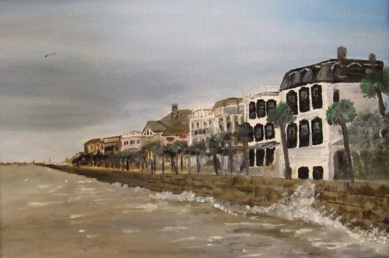 Rainbow Row Charleston SC Painting by Bob Baczenas Saatchi Art