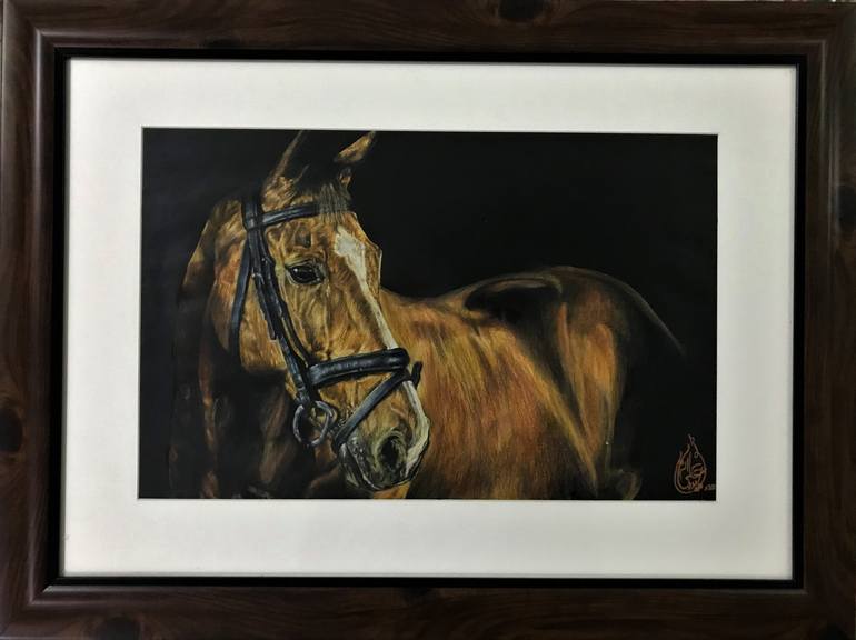 Original Fine Art Horse Painting by Haider Ali Tiwana