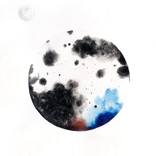 Untitled Orb in Black, Blue, Sienna, and Silver by Hannah Rothstein