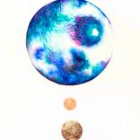 Untitled Orb in Blue, Teal, and Fuschia by Hannah Rothstein