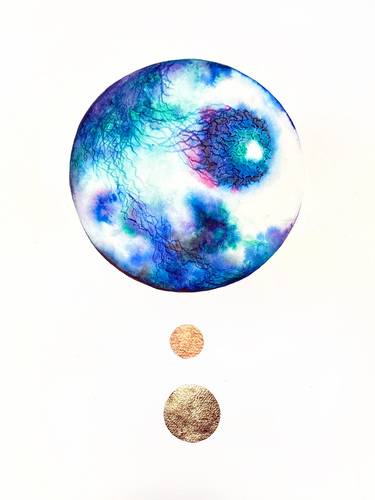 Untitled Orb in Blue, Teal, and Fuschia thumb