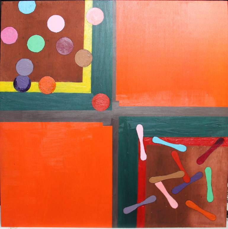 Original Abstract Painting by Oronzo Toro  Abstract Art on Wood  Summer time