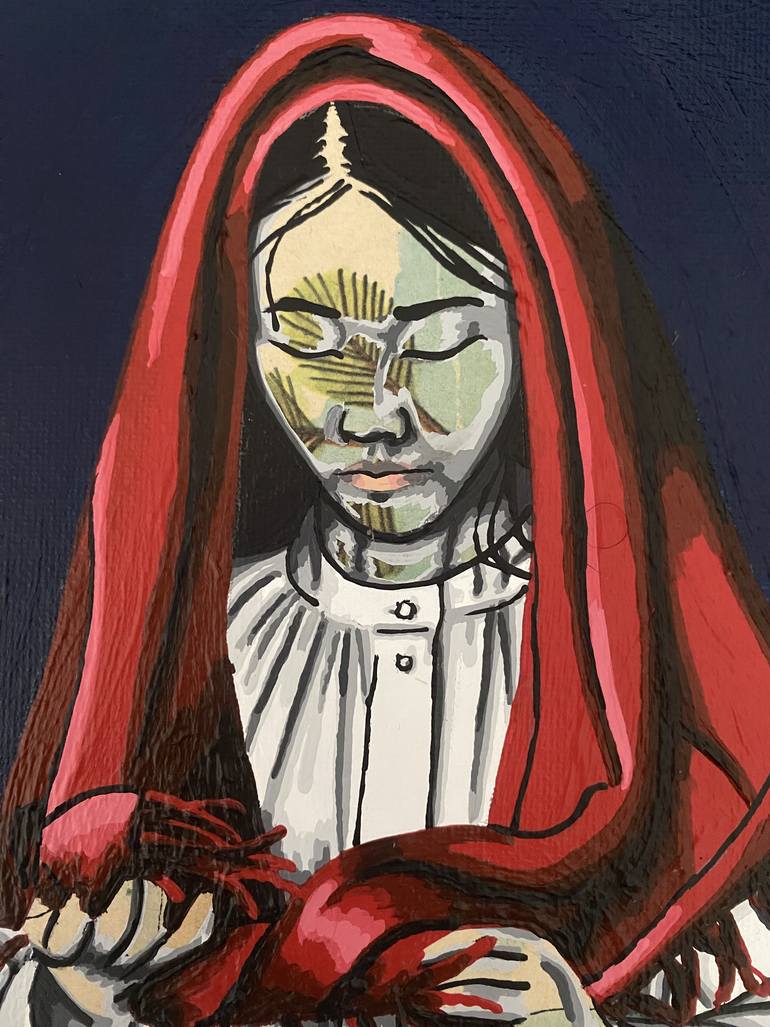 Original Portraiture Women Mixed Media by Annabelle Amory