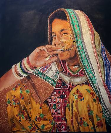 Original Figurative Women Paintings by Ria Das
