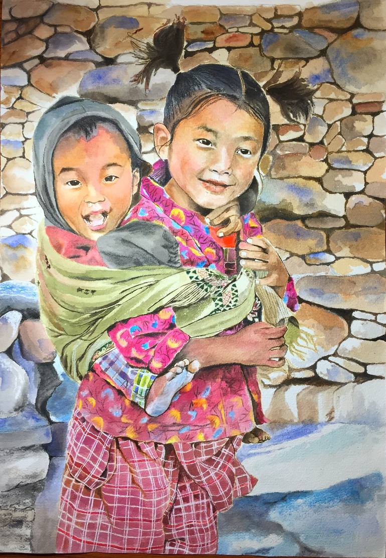 Original Children Painting by Ria Das