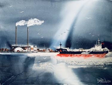 Print of Boat Paintings by Emin Fine Art