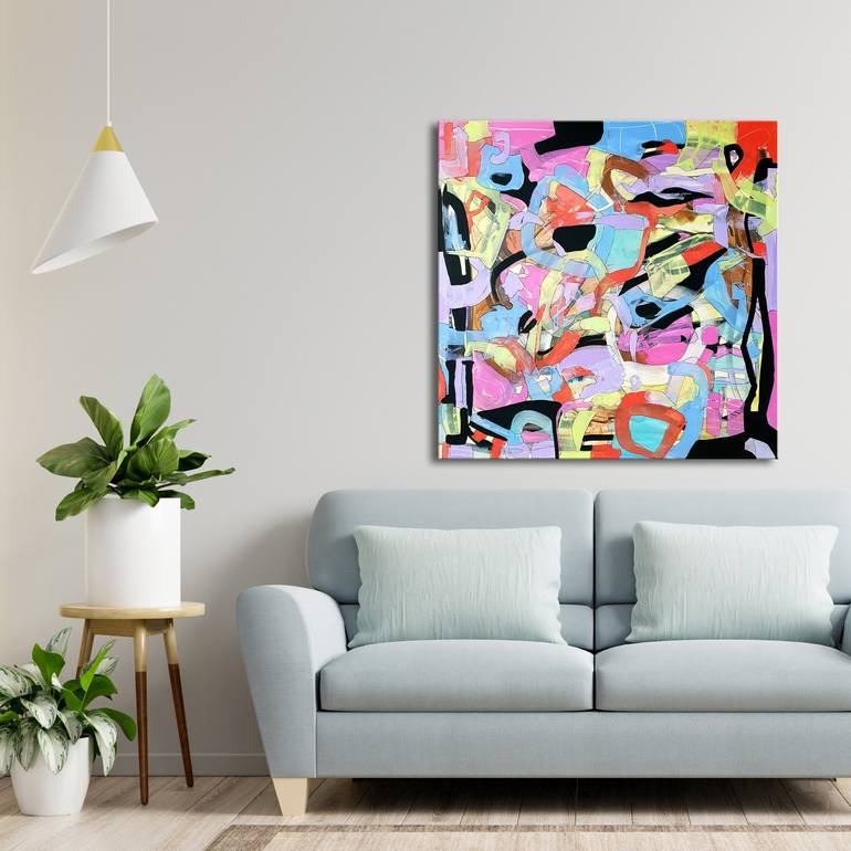 Original Abstract Expressionism Abstract Painting by Iulia Paun