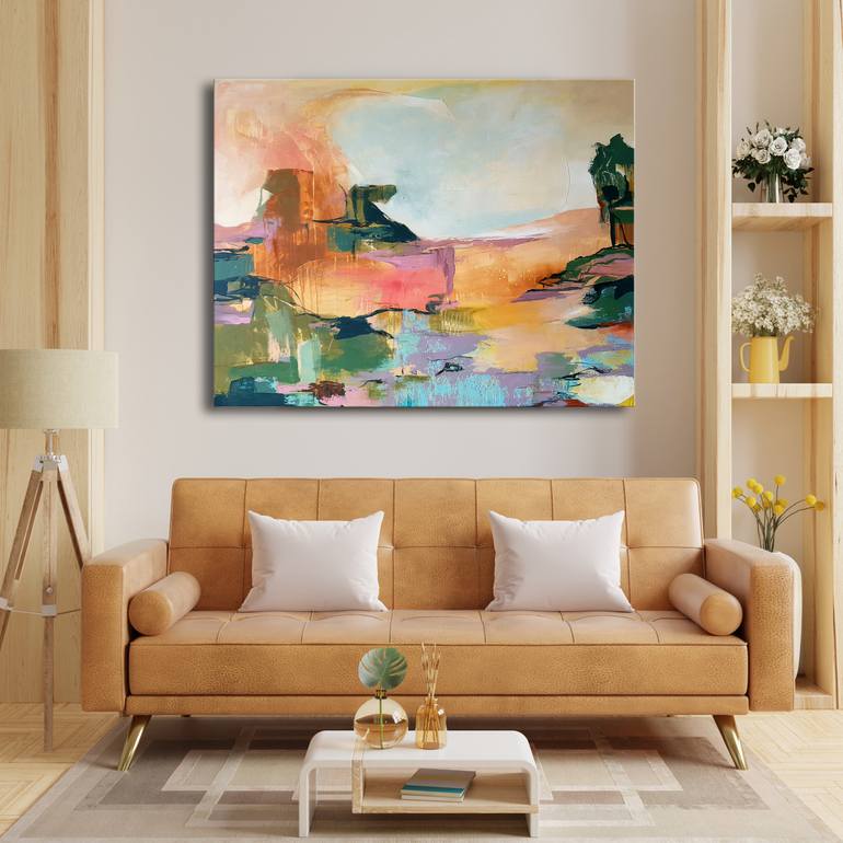 Original Abstract Landscape Painting by Iulia Paun