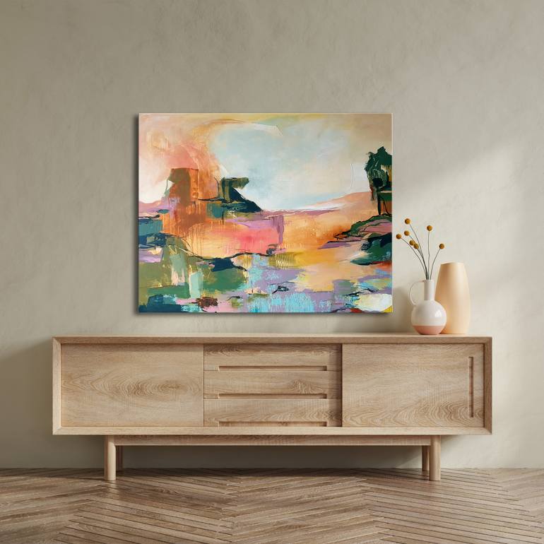 Original Abstract Landscape Painting by Iulia Paun