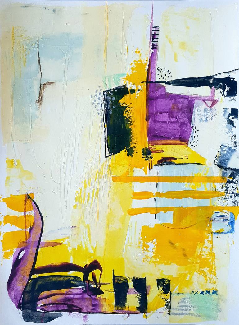 Original Abstract Expressionism Abstract Painting by Iulia Paun