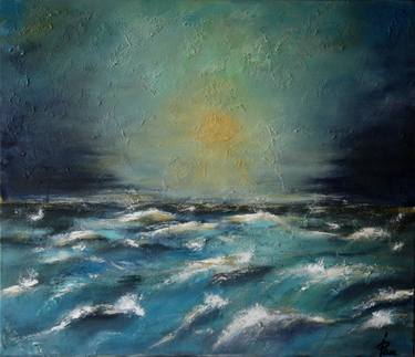 Print of Seascape Paintings by Iulia Paun