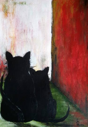 Original Abstract Cats Paintings by Iulia Paun