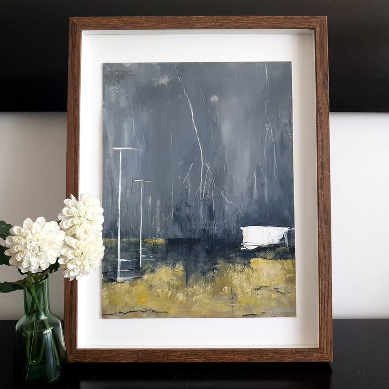 Original Abstract Expressionism Landscape Painting by Iulia Paun