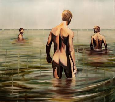 Original Figurative Men Paintings by Adam Devkota