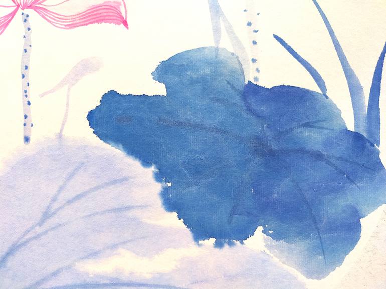 Original Art Deco Floral Painting by Ran Hao