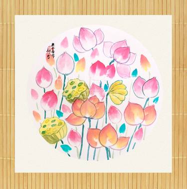 Print of Art Deco Floral Paintings by RAN HAO