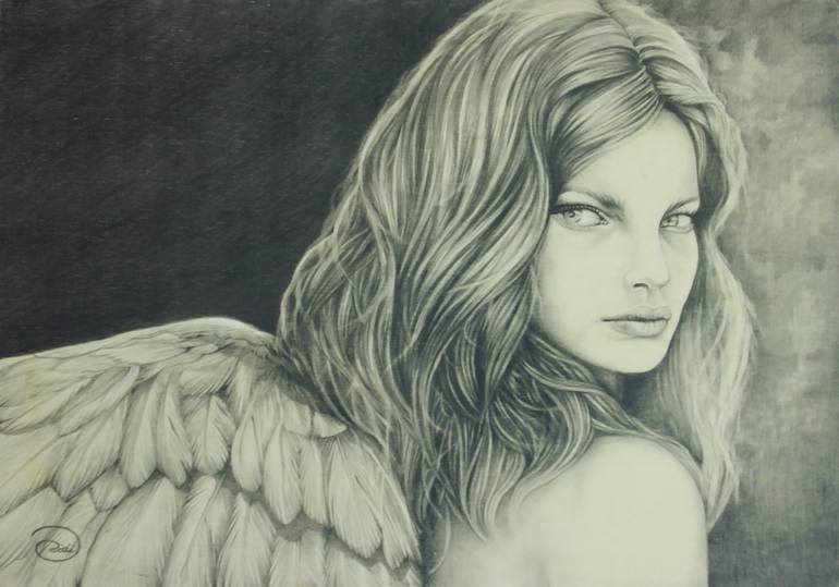 beautiful pencil sketches of angels