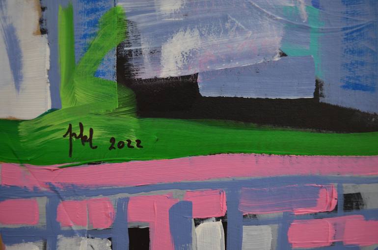 Original Pop Art Landscape Painting by Pamela Kenny-Levick