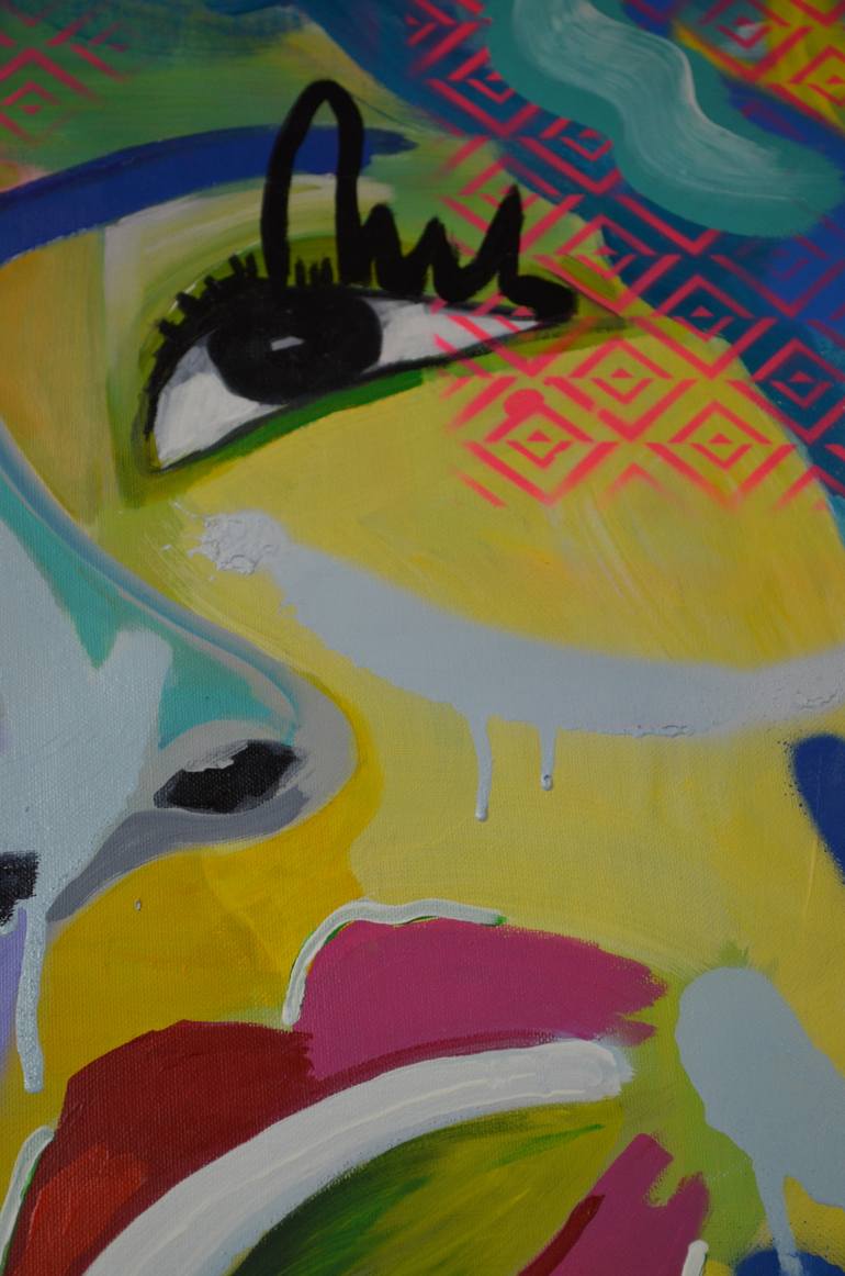 Original Pop Art Women Painting by Pamela Kenny-Levick