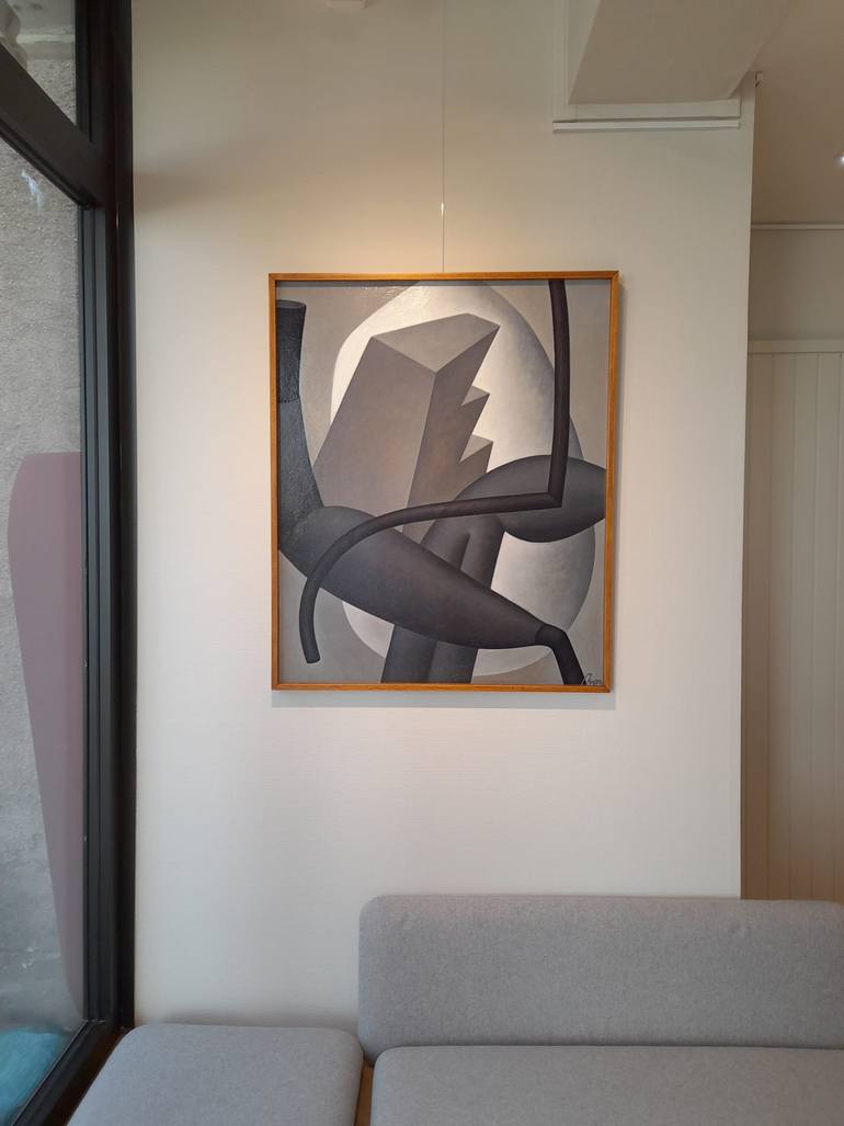 Original Geometric Abstract Painting by Roman Proniaev