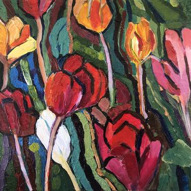 Original Impressionism Floral Paintings by Cames Paintings