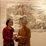 This art work being showed at a gallery in Hong Kong.In this photo I am with the Buddhist who  inaugurated my exibition.
