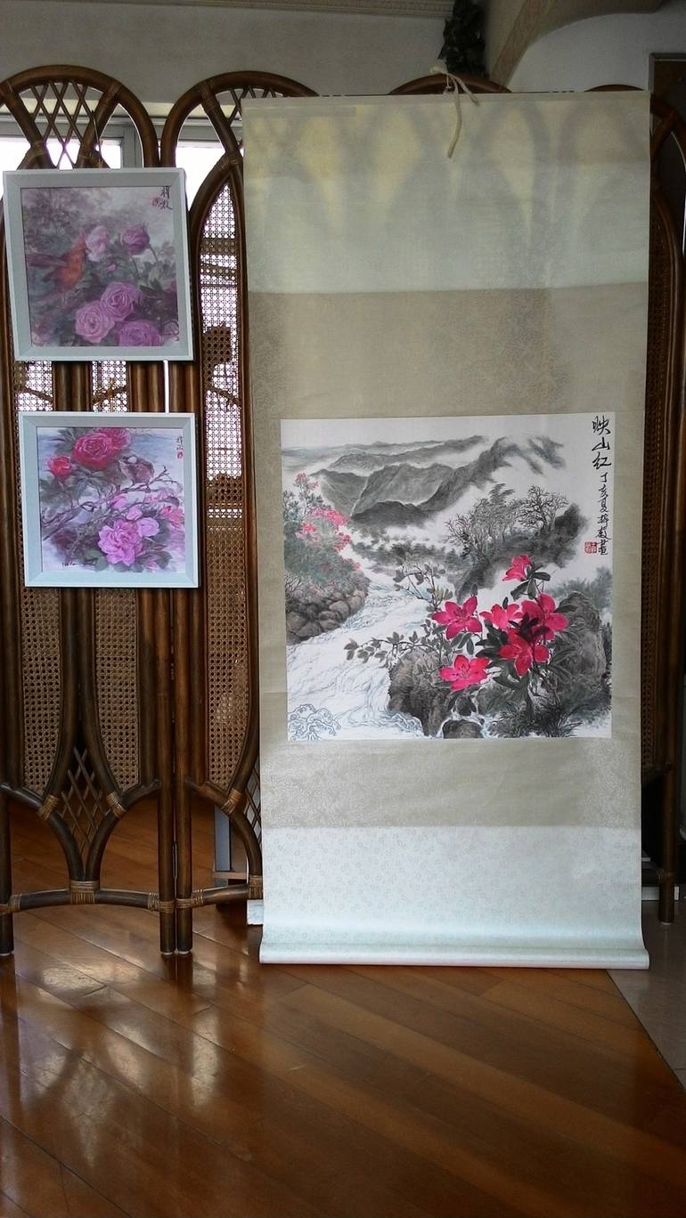 Original Expressionism Floral Painting by Wong Tszmei