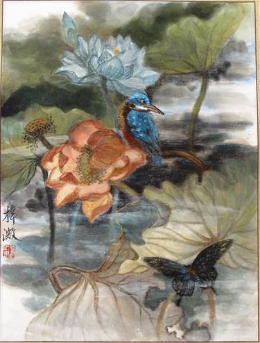 Lotus Land(part10)-----A Kingfisher Resting in the Lotus Pond thumb