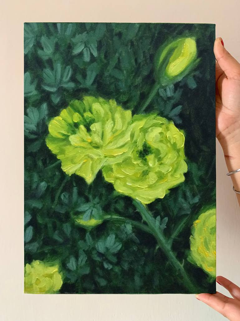 Original Impressionism Floral Painting by Lalit Kapoor