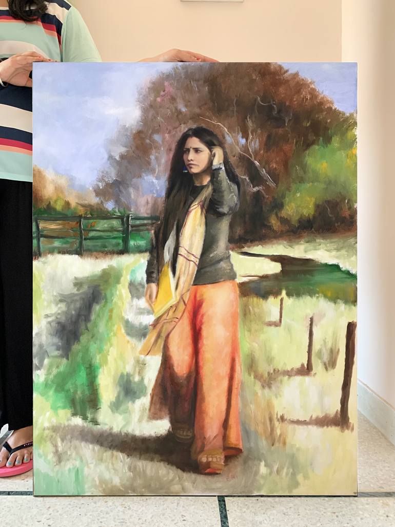 Original Impressionism People Painting by Lalit Kapoor