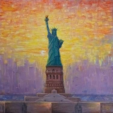 Statue of Liberty. Sunset melody. New York thumb