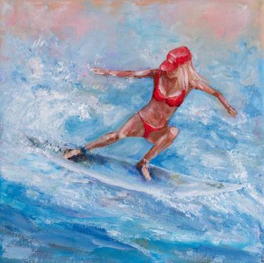 Surfer girl. Summer sport thumb