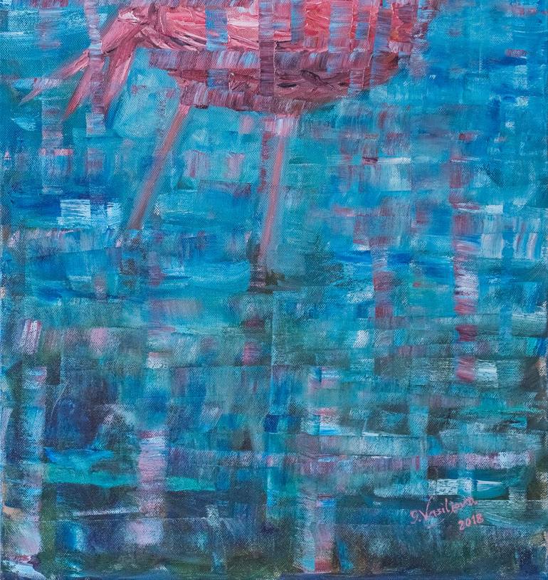 Original Abstract Expressionism Animal Painting by Galina Vasiljeva