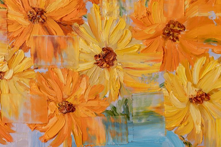 Original Abstract Floral Painting by Galina Vasiljeva