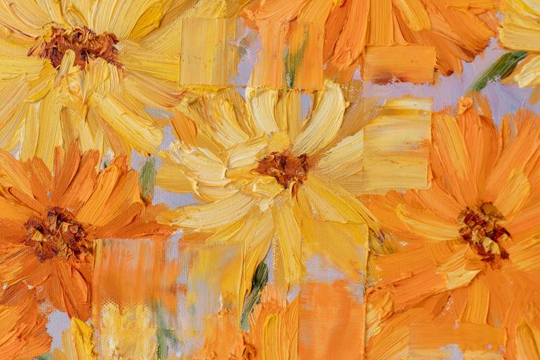 Original Abstract Floral Painting by Galina Vasiljeva