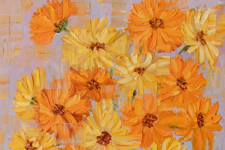 Original Abstract Floral Painting by Galina Vasiljeva