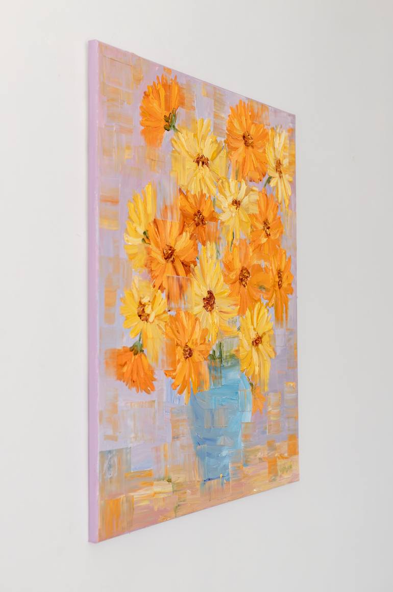 Original Abstract Floral Painting by Galina Vasiljeva