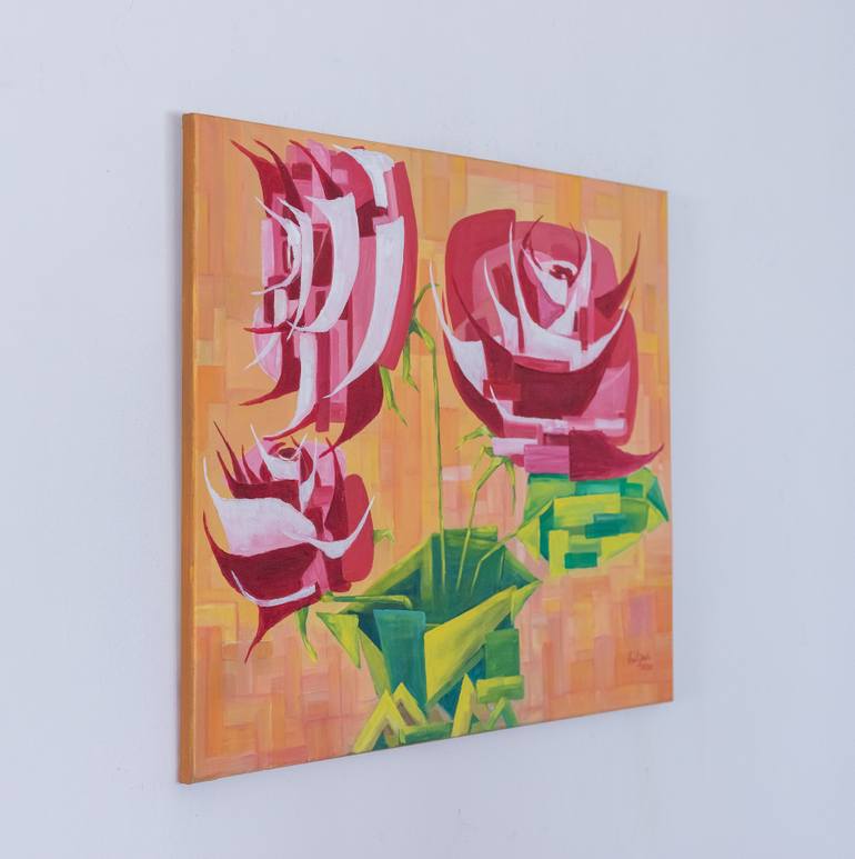 Original Abstract Expressionism Floral Painting by Galina Vasiljeva