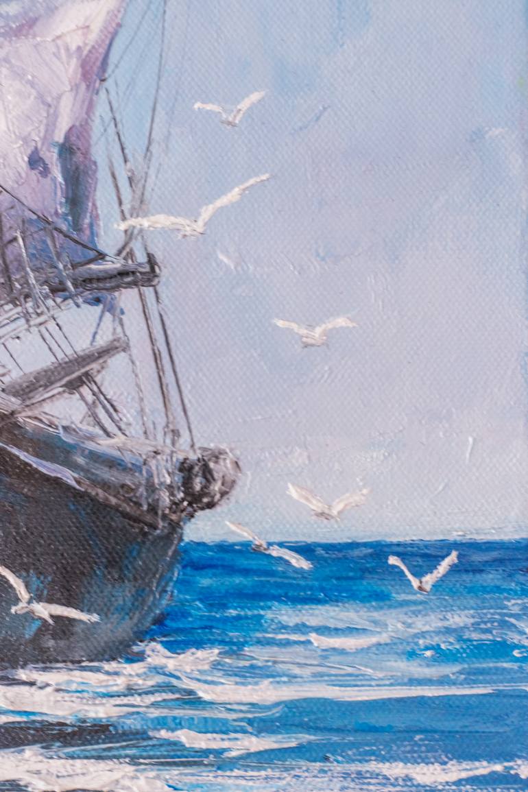 Original Abstract Expressionism Beach Painting by Galina Vasiljeva