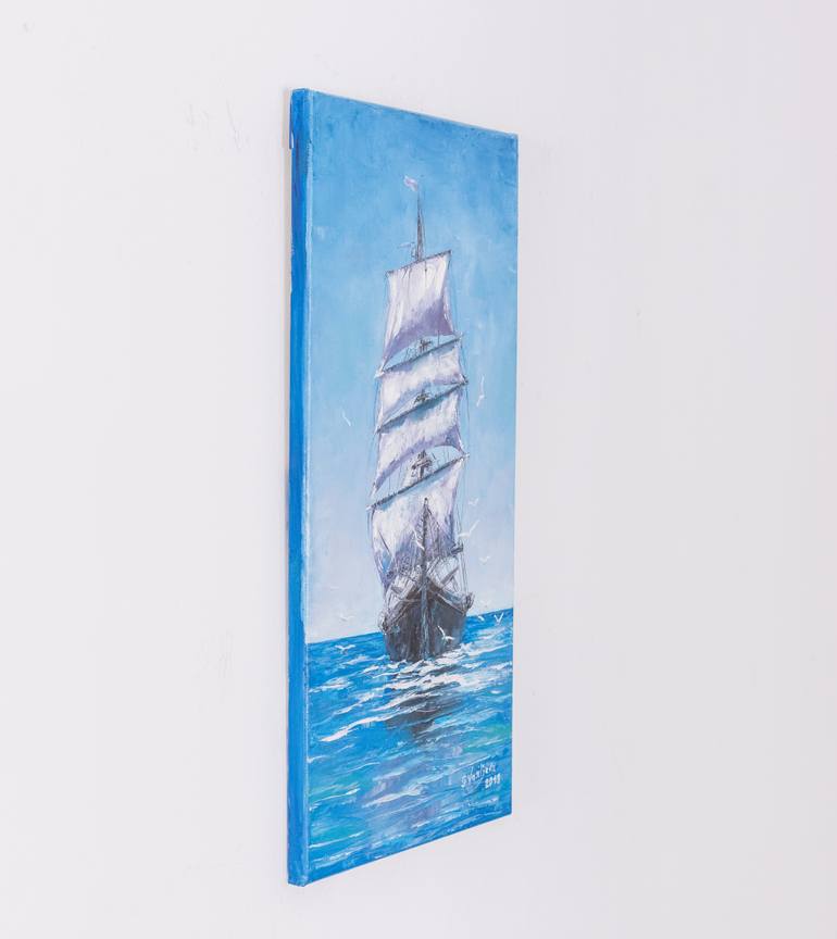 Original Abstract Expressionism Beach Painting by Galina Vasiljeva