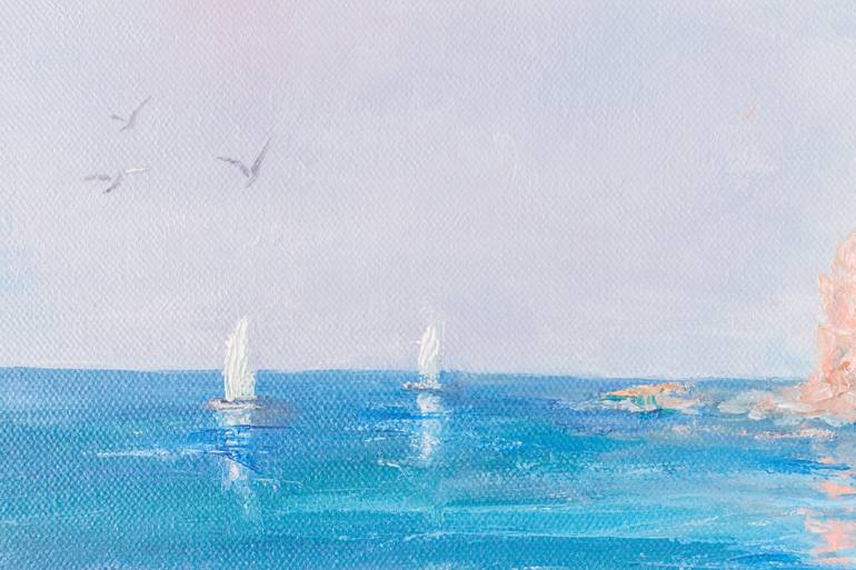 Original Impressionism Beach Painting by Galina Vasiljeva