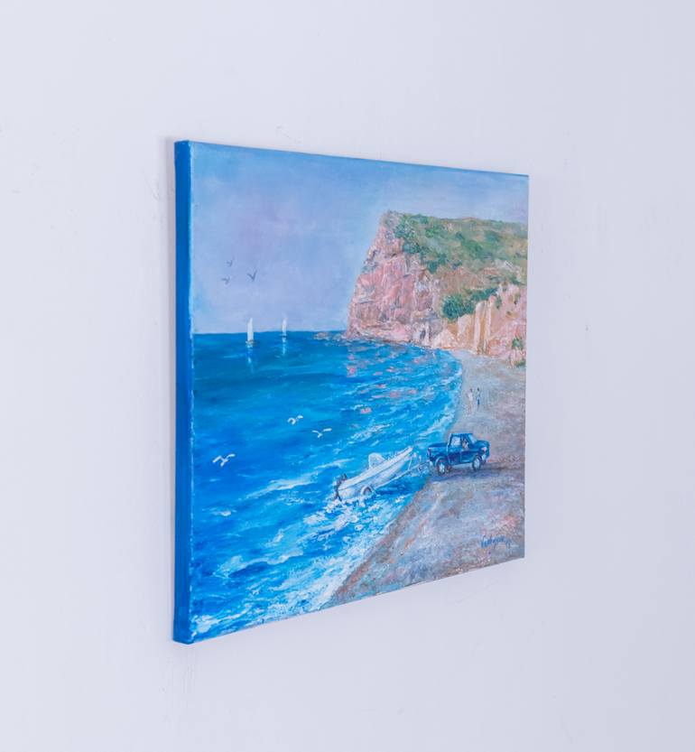 Original Impressionism Beach Painting by Galina Vasiljeva