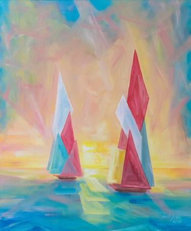 Print of Sailboat Paintings by Galina Vasiljeva