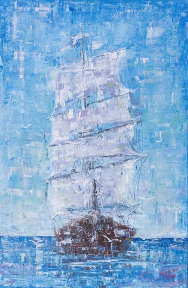 Original Impressionism Sailboat Paintings by Galina Vasiljeva