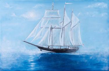Print of Impressionism Sailboat Paintings by Galina Vasiljeva