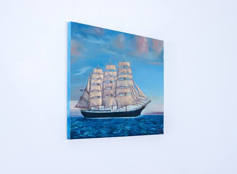 Original Realism Sailboat Painting by Galina Vasiljeva